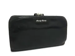 大きながまぐちがかわいい✨　miumiu  ミュウミュウ　折り財布　黒 セール】ミュウミュウ 折財布 レディース MIU MIU 5MV204 2D3Y