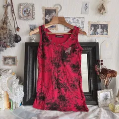 ALGONQUINS アルゴンキン　パンク　punk スカル　タンクトップ 赤黒 ALGONQUINS アルゴンキン パンク punk スカル タンクトップ 赤黒