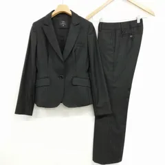 イネド INED 美品 フォーマル ストライプ パンツ スーツ セットアップ ジャケット フレア スラックス 7 ブラックのサムネイル