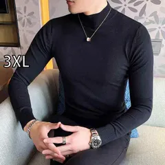 [3XL]春 コーデ メンズ  服 シンプル ファッション オシャレ 大人 かっこいい 大きいサイズ ストリート 紳士服  ハーフ タートルネックセーター カジュアル セーター ソリッドカラー 長袖 レイヤリング 韓国スタイル スリムフィット