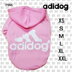 新品　【adidog】　アディドッグ　犬服　ピンク　スポーツウェア　パーカー　（XS・Ｓ・Ｍ・Ｌ・XL・XXL）