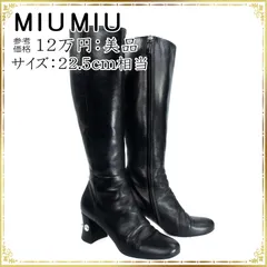 新品同様☆MIUMIU】ロングブーツ_5W859D 3G63 25cm - メルカリ