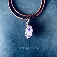 一点物　アメジストA｜2月誕生石｜ナチュラルカット天然石｜ヴィンテージ感漂う大ぶりペンダントトップ➕本革紐付｜ボヘミアン｜ハンドメイド｜送料無料