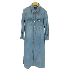 リー Lee コラボ ストーンボタン フラップポケット ウエスタン デニム シャツ ワンピース レディース import：M 