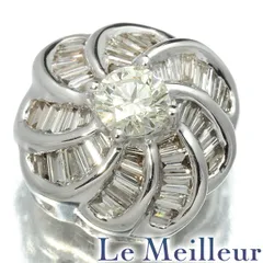 デザイン ペンダントトップ 2種カット ダイヤモンド 0.37ct K18WG 新品仕上げ