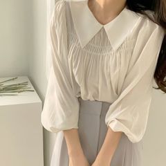※新品※ 可愛いレディース服 フェミニン♡シフォンブラウス 秋冬　長袖　白
