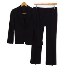 コムサ・デ・モード スーツ セットアップ ウール ブランド 上下セット 日本製 黒 レディース 7サイズ ブラック COMME CA DU MODE 【中古】