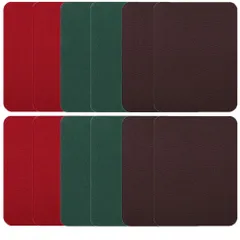 【特価セール】補修パッチ アイロンパッチ 3色12枚セット 長方形 約9.5cm×12.5cm 洋服 リペア 補修布 補修シート アイロン接着 貼付パッチ アイロンワッペン 布製 衣類 服の補修に DIY 手芸 自由に切り取れる(なつめ色/ダークグリーン/ダー