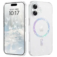【新品】 DUEDUE iPhone 17 ケース マグネット搭載 キラキラ クリア アイフォン17 ケース MagSafe対応 ワイヤレス充電可能 透明 全面保護 指紋防止 TPUケース 耐衝撃 黄変防止 おしゃれ 軽量 耐衝撃 滑り防止 0
