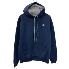Champion 無地 スウェット パーカー M ネイビー チャンピオン 裏起毛 ツートーンフード 古着卸 アメリカ仕入 a709-5608