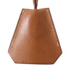 良品◎フランス製 HERMES エルメス マルジェラ期 クロシェット レザー ネックレス キーリング ゴールド (ブラウン) □C刻印のサムネイル