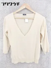 ◇ JOURNAL STANDARD ジャーナルスタンダード Vネック 薄手 七分袖 ニット セーター ベージュ レディース 【中古】 【1002800704576】