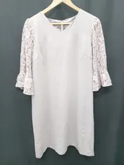 ◇ ⊂ GIRL ガール 七分袖 膝丈 ワンピース サイズ2L グレージュ系 レディース P  【1409090016356】