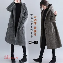 チェスターコート レディース ラシャコート ロングコート 羽織り トレンチコート チェック柄 着痩せ アウター フード付き ラシャ ant4y444176