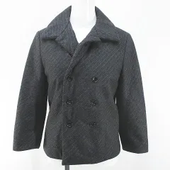 トリココムデギャルソン tricot COMME des GARCONS TB-07005M AD1999 ストライプ柄 ピーコート ショート丈 ジャケット M 灰系 グレー 日本製 中綿 毛 ウール 裏地のサムネイル