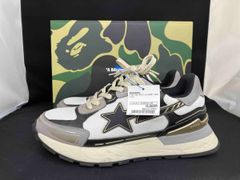 A BATHING APE アベイシングエイプ CROSS STA MENS 0ZXSHM191318N 26.5cm ローカットスニーカー メッシュ メンズ シューズ