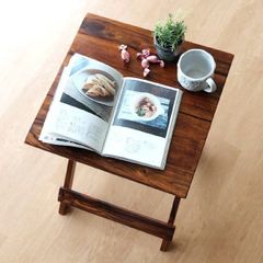 テーブル 折り畳みテーブル おしゃれ 木製 天然木 折りたたみ コンパクト ブラウン シーシャムウッド ウッド折り畳みテーブル
