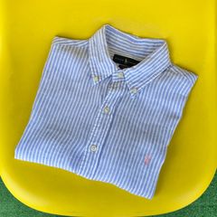 2000s RALPH LAUREN リネンストライプシャツ
