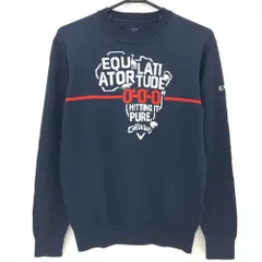 キャロウェイ セーター ネイビー×白 袖ロゴ ニット メンズ M ゴルフウェア Callaway