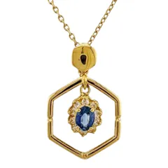 ネックレス 18金 K18イエローゴールド サファイヤ レディース   中古