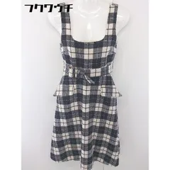 ◇ ◎ JILL STUART ウエストベルト付 チェック 膝下丈 ワンピース サイズ0 ベージュ ブラック レディース  【中古】 【1111190002794】