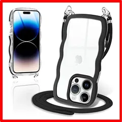 【匿名配送】 iPhone14 Pro_ブラック iPhone14 Pro ケース クリア ショルダー カバー いphone14プロ スマホケース 創意 個性 