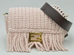 フェンディ FENDI マンマバケット ニット 2WAY ショルダーバッグ 8BR600 ピンク レディース su_p e_u F-YA885