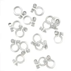 P-404 樹脂 ノンホールピアス 【貼り付け】クリア 20個入 カン付き  パーツ シリコン 透明 イヤリング 樹脂ピアス シリコンピアス イヤーカフ フープ 軟骨 ハンドメイド アクセサリー 金属アレルギー対応