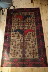 ⚫︎Picture Rug⚫︎202×109cm　アフガンラグ　ヴィンテージ ⚫︎Picture Rug⚫︎202×109cm アフガンラグ ヴィンテージ - メルカリ