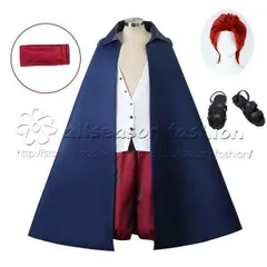 新品 子供用大人用海賊王 劇場版 ONE PIECE 風フィルム レッド ワンピース 赤髪海賊団 シャンクス コスプレ衣装 ウィッグ cos靴 仮装変装