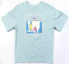 【中古】Tシャツ おぱんちゅうさぎ グラフィックTシャツ 5分袖 ライトブルー 女性用Mサイズ 「おぱんちゅうさぎ×GU」