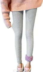 あすなろbox ボア 裏起毛 ロングパンツ 裏ボア レディース 防寒 保温 暖か 極厚( ライトグレー,  L)