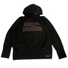 96352-19VW/002L ハーレー純正 新品 プルオーバーパーカー スタッズグラフィック レディース 黒 XLサイズ