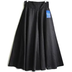 デッドストック★90s イタリア製 BENETTONベネトン ロング ポリエステル×レーヨン フレアスカート ブラック 40★オールド ユーロ