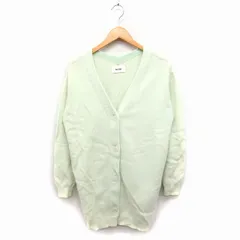 スナイデル snidel カーディガン ニット ロング丈 Vネック 無地 ふわふわ アンゴラ混 F ライトグリーン 薄緑 /FT4