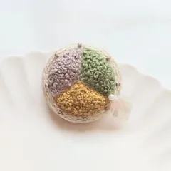 秋色３色カラーのブローチヘアゴム