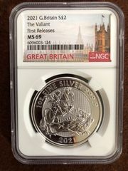 NGC  2021年　セントジョージの龍退治　2ポンド銀貨