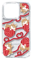 【新品未使用】iPhone14 Pro アイフォン14プロ クリア ハードケース (柴犬と毛糸玉) ドット 水玉 北欧 柴犬 動物 おしゃれ オシャレ 可愛い cl-ip14pro-269