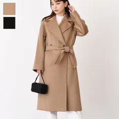 Weekend Max Mara ウィークエンド マックスマーラ コート アウター RESINA レジナ ウール ブロード ダブルブレスト ローブコート レディース ブラック ベージュ
