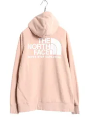 【お得なクーポン配布中!】 ノースフェイス 両面 プリント スウェット フード パーカー レディース L 古着 The North Face プルオーバー トレーナー アウトドア 裏起毛