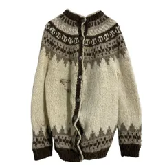 ニット セーター カーディガン レディース XL～ ホワイト ブラウン ベージュ ハンドメイド 古着卸 アメリカ仕入 a611-6268