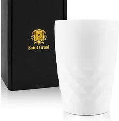 SaintGraal ステンレス タンブラー 真空断熱 保冷 保温 誕生日プレゼント 男性 父の日 ギフト グラス コップ お酒 ビール ハイボール(ホワイト)