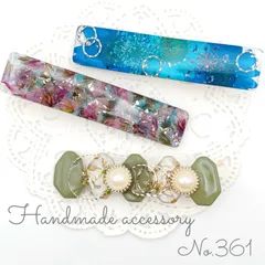 No.361♡SALE品 ハンドメイド ボタニカル ヘアクリップ3点セット