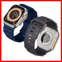 【送料無料 】 42mm/44mm/45mm/49mm_ダークグレー/ネイビーブルー [Suitisbest] コンパチブル アップルウォッチバンド 49mm 