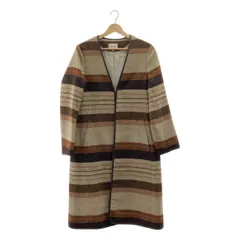steven alan / スティーブンアラン | RAG BORDER COAT ラグ ボーダー ウール コート | M | ブラウン系 | レディース