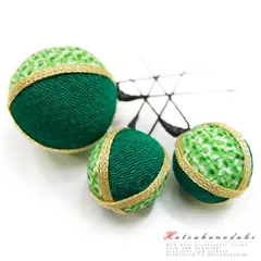 髪飾り 成人式 振袖 袴 花 3点セット 緑 手毬 かんざし 卒業式 フォーマル 結婚式 手毬 ちりめん ヘアアクセ かんざし 卒業式 No.9-4031