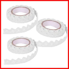 【人気商品】Getrays 白 レースリボン、3巻 工芸品の飾りレース レーステープ マスキング装飾テープ レーステープステッカー、ファブリックレースリボン DIY カードメイキング ギフト包装 縫製素材 結婚式 手帳装飾