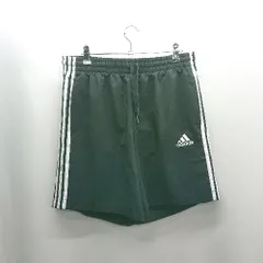 ◇ Θ adidas アディダス 3ライン ウエストゴム ハーフパンツ サイズXO ブラック メンズ E  【1502030015652】