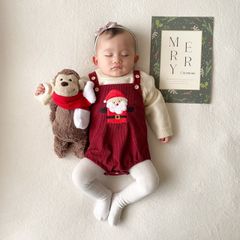 韓国 ベビー服 クリスマス サンタ コーデュロイ ロンパース　男の子　女の子