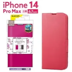 iPhone14　ProMax　6.7inch ソフトレザーケース　薄型耐衝撃　手帳型　フラワーズ